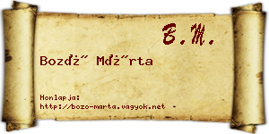Bozó Márta névjegykártya