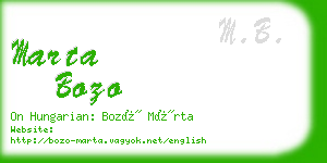 marta bozo business card